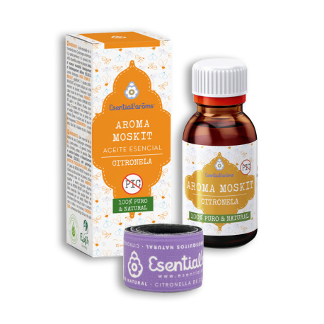 Aromamoskit Aceite Esencial de citronela 15 ml + pulsera Esential Aroms